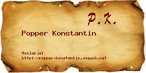 Popper Konstantin névjegykártya
